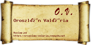 Oroszlán Valéria névjegykártya