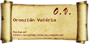 Oroszlán Valéria névjegykártya