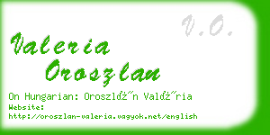 valeria oroszlan business card